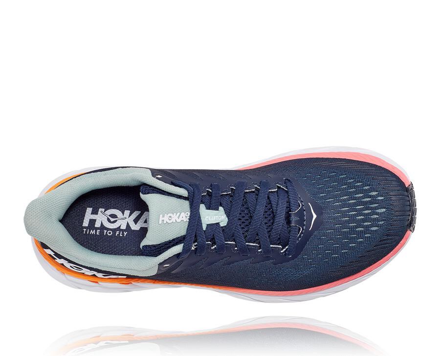 Hoka One One Løbesko Dame - Clifton 7 - Mørkeblå/Hvide - 670458ADF